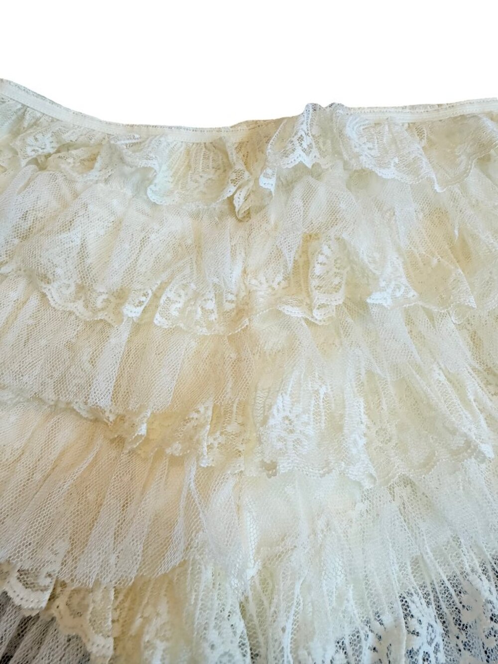 Jaded London Tiered Ruffle Lace Shorts Ivory Sheer Size Small Women's NWT - Picture 10 of 14